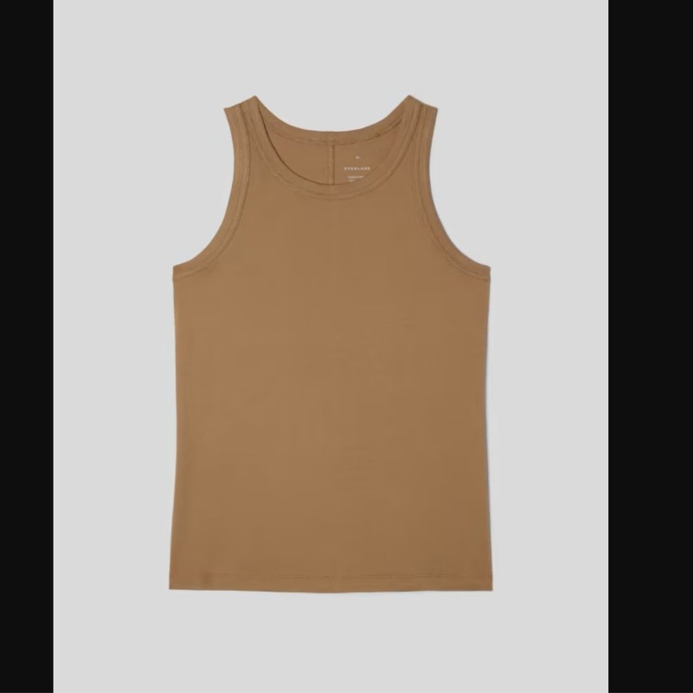 Everlane The Organic Cotton Cutaway Tank size small, "coconut" color